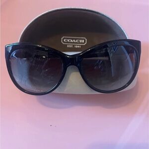 Coach Black Wraparound Sunglasses with Gradient Lenses